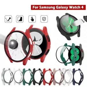 Case+Tempered Glasss Full Screen Protector For Samsung Galaxy Watch 4 40mm/44mm - Picture 1 of 19