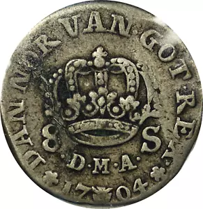 1704 Denmark 8 Skilling VG-Fine - Picture 1 of 2