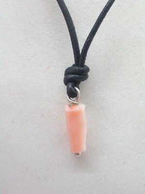 Ciondolo in ARGENTO 925 con rametto di CORALLO ROSA naturale  - pendente - - Immagine 1 di 4