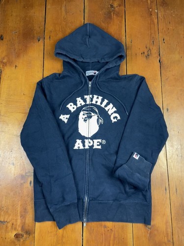 A BATHING APE (BAPE) Felpa con cappuccio esclusiva A Bathing Ape nera 100% cotone BAPE