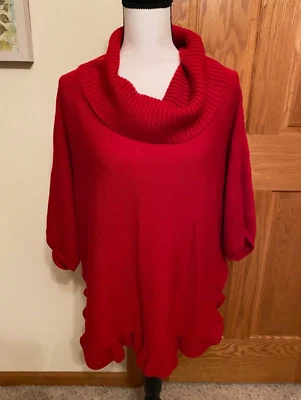 Studio Works 1X Suéter Cuello Capucha 3/4" Manga Cable Tejido Acrílico Rojo Foto 1 de 4