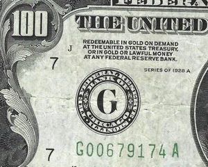 FR. 2151-G 1928-A $100 FRN “GOLD ON DEMAND” CHICAGO - G00679174A - Picture 1 of 4