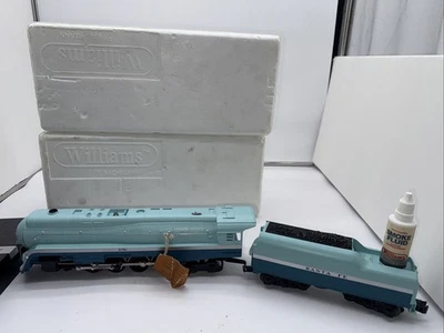 O- GAGE WILLIAMS SANTE FE BLUE GOOSE 4-6-4 HUDSON STEAM ENGINE 2 CAR - Image 1 of 4