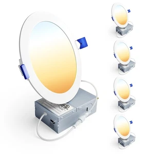 4 Pack 6 Inch LED Recessed Light, Dimmable, 2700K-5000K 5CCT, 1200LM High Bri... - Picture 1 of 8