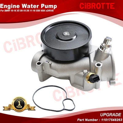 Engine Water Pump for BMW 10-18 X5 08-18 X6 11-16 550i 650i xDRIVE 11517548263 - Image 1 of 4