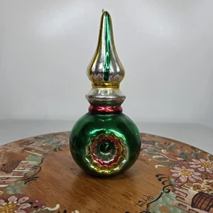 Vtg Leadless Wick Candle Indent Ornament Style Red Green Unlit Made In Italy - Picture 1 of 16