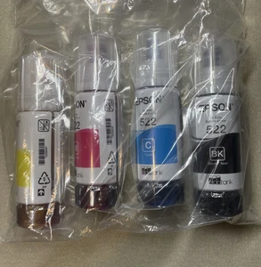 Genuine Epson 522 Ink Bottles 4 Pack for Epson Eco Tank Printers - Picture 1 of 6