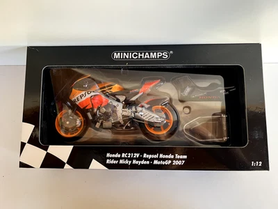 Minichamps 1:12 Honda RC212V Repsol Honda Team - Nicky Hayden - MotoGP 2007 EMBALAJE ORIGINAL - Imagen 1 de 4