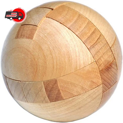 Rompecabezas de esfera de madera juguete rompecabezas para niños y adultos nivel de dificultad difícil Foto 1 de 4