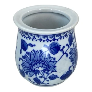Vintage Chinese Blue & White Porcelain Pot Planter Small 3” - Picture 1 of 6