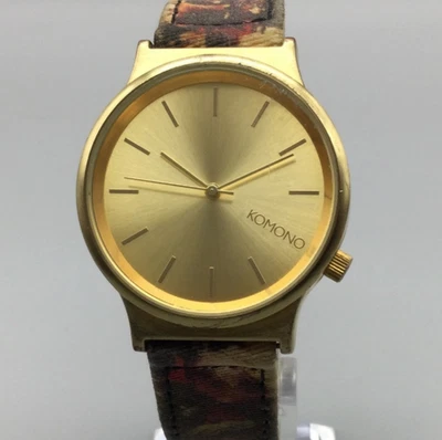 Komono The Wizard Watch Women 37mm Gold Tone Floral Leather Band New Battery - Image 1 of 4
