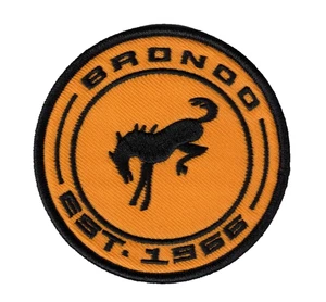 Ford Bronco Orange Vintage Logo Premium 2.75in Embroidered Iron-on Patch - Picture 1 of 2