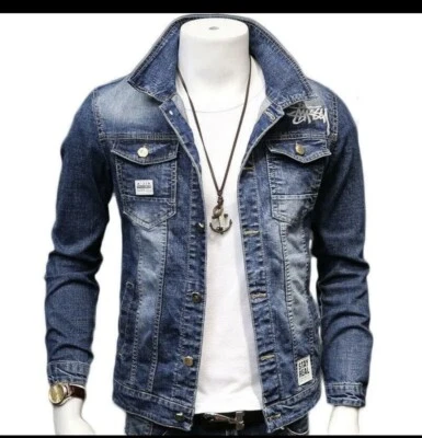 Casaca De Hombre Chamarra Jean Para Hombres Chaqueta De Mezclilla Otoño Invierno Foto 1 de 4