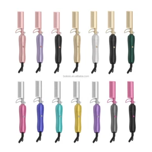 Portable Electric Hair Combs Ceramic LED Straightener And Curler 2 In 1 - Picture 1 of 6