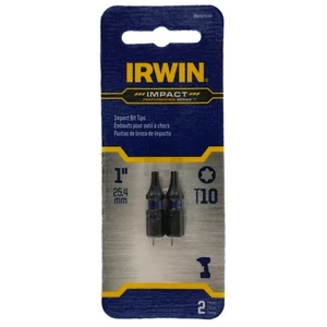 Irwin IWAF31TX102 T10 Torx Impact Performance Series Bit Tip, 1" Length, 2 Pack - Picture 1 of 10