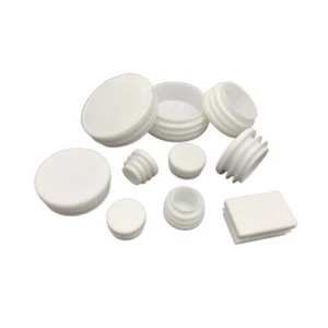 Round/Square White Plastic Blanking End Cap Caps Tube Pipe Inserts Plug Bung - Picture 1 of 71