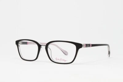 Lente de demostración Lilly Pulitzer para mujer óptica cuadrada Truro cristal negro 49 mm ¡NUEVA! Foto 1 de 4