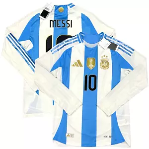 2024 Argentina Authentic Home Jersey #10 Messi Small adidas Long Sleeve Kit - Picture 1 of 22