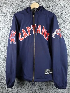 Official League Captains Navy Blue Softshell Jacket Men's Size L Full Zip Hooded - Picture 1 of 12