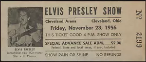 1 boleto de concierto completo de ELVIS PRESLEY 1956 Cleveland Ohio reimpresión buff - Imagen 1 de 1