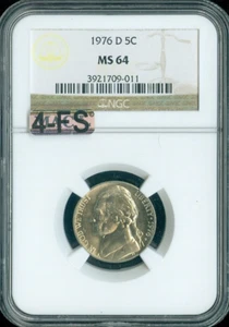1976-D Jefferson Nickel NGC MS64 - Auction - Picture 1 of 2