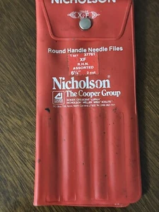Nicholson Round Handle Needle File Set 37761 XP 6-1/4" 2 Cut Assorted 12 Pc. Set - Picture 1 of 3