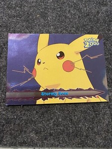 Pikachu Topps Pokemon The Movie 2000 Card #19 Stormy Seas NM/LP FOIL