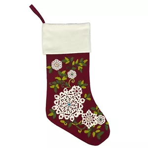 Winter Dreams Christmas Stocking Dolie Embroidered Wool Blend - Picture 1 of 9