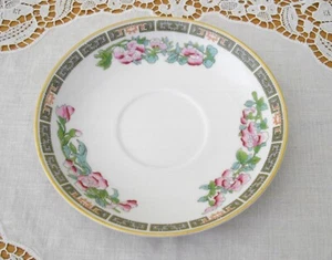 Platillo vintage Syracuse China S.S. INDIAN TREE flores rosas borde dorado 5 7/8" ~ - Imagen 1 de 11