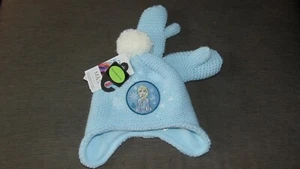 M&S Frozen Hat & Mitts Knitted w/Fleece Lining Trapper Style 18-36m Blue MixBNWT - Picture 1 of 1