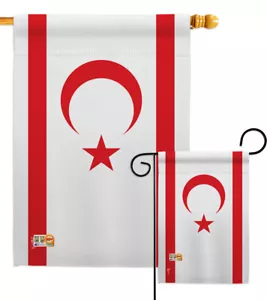 Flagge Zypern nördliche Nationalität türkisch Nord Nikosia Kyrenia Garten Haus Hof - Bild 1 von 13