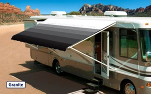 RV Awning Replacement fabric canopy, 20' Granite Stripe w/Wht W/G (Fabric:19'2") - Picture 1 of 1