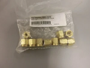 Agilent GC Nut 1/8" Brass 10/PK 5181-7479 5180-4103 No Ferrules Copper Tubing - Picture 1 of 2