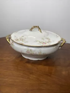 Theodore Haviland Marie Servizio Verdure Coperto Rosa Rose Fiori Oro - Foto 1 di 9