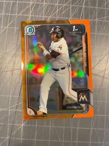 2015 BOWMAN CHROME ORANGE REFRACTOR JOSH NAYLOR PADRES INDIANS ROOKIE CARD 25/25