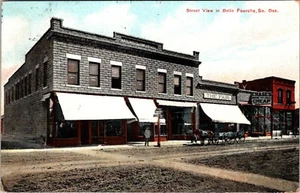 FOURCHE SOUTH DAKOTA HORSE DRAWN WAGON OLD STREET SCENE POSTCARD - Picture 1 of 2
