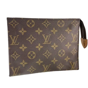 Louis Vuitton Monograma Pochette Toilette 19 Cuero Marrón Bolsa Cosmética 2603 - Imagen 1 de 16