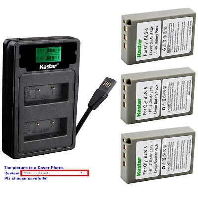 Carregador USB Kastar Battery LZD2 para Olympus BLS-5 e Olympus Stylus 1 Stylus 1s - Imagem 1 de 4