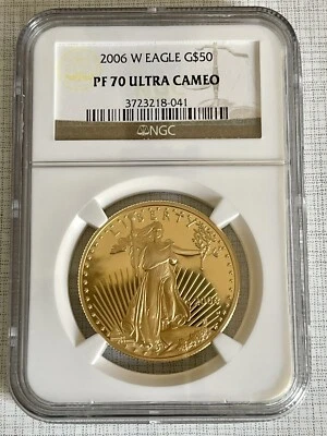 USA 2006W Eagle $50 1 oz Gold Coin NGC PF70 ULTRA CAMEO SKU#3591 - Image 1 of 2