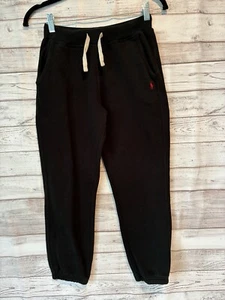 Polo Ralph Lauren Boys Size M (10/12) Classic Black Joggers Sweatpants - Picture 1 of 7