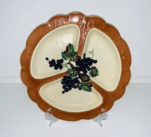 Carlton Ware - Grape Vine, large 26cm 3 part serving dish in brown colourway - Picture 1 of 6