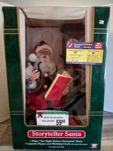Neu Vintage 1993 animierter Geschichtenerzähler Weihnachtsmann Kassettenspieler Uhr Holiday Creations - Bild 1 von 24