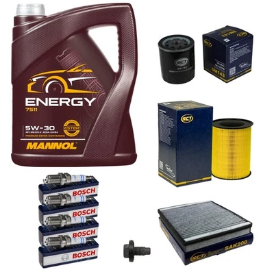 Inspección Set 5L MANNOL Energy 5W-30 Bujías Para Ford Focus C-Max 2.0 1.8 - Imagen 1 de 4