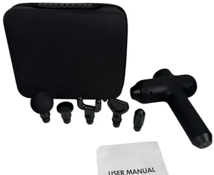 Pistola de masaje de percusión portátil de tejido profundo con pantalla táctil con accesorios y estuche - Imagen 1 de 7