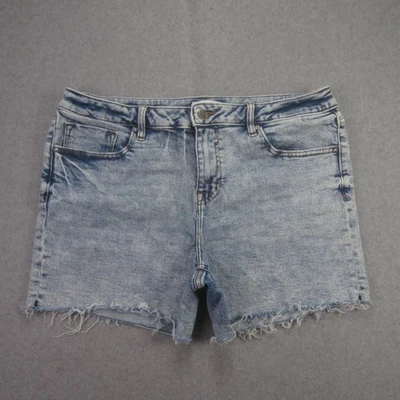 Pantalones Cortos VIGOSS Para Mujer 32 Azul Lavado Claro Denim Marley Elastizados Corte Deshilachado Dobladillos Foto 1 de 4