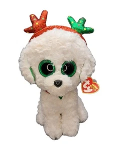 Ty Beanie Boos - SUGAR the Holiday Dog 9" Plush Stuffed Animal Toy 2019 - Picture 1 of 11