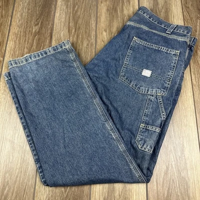 Levi Strauss Jeans Mens 36x34 Blue Carpenter Workwear Denim Distressed Pants - Image 1 of 4