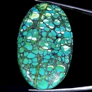 Natural Oval Tibet Turquoise Loose Cabochon Ethical Gemstone 59.90 Cts 27X43X6MM - Picture 1 of 6