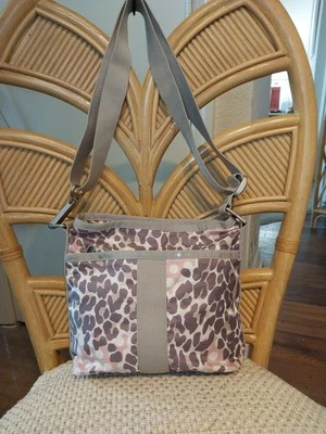 LeSportSac Classy Beige Brown and Pink Animal Print Medium Roomy Crossbody Bag - Image 1 of 4