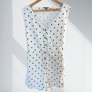 Primark Mameluco Lunares Talla 16 Sin Mangas Cuello en V Botón Frontal Lateral Corbata Bolsillos - Imagen 1 de 9